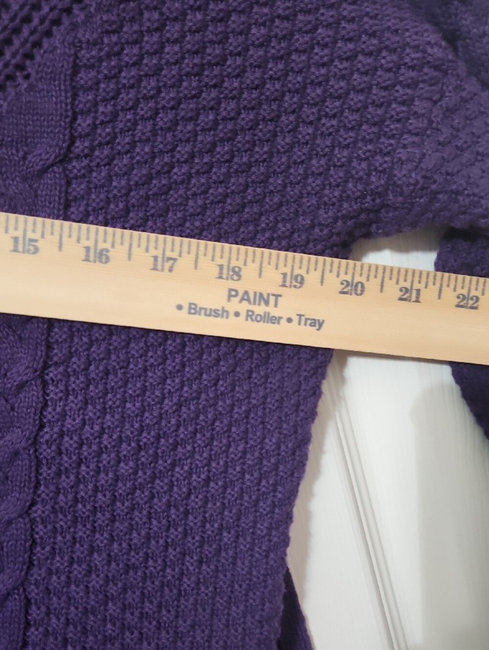 Preppy Fall Chic Abercrombie & Fitch Purple V‑Neck Cable Knit Sweater Dress - Picture 7 of 8
